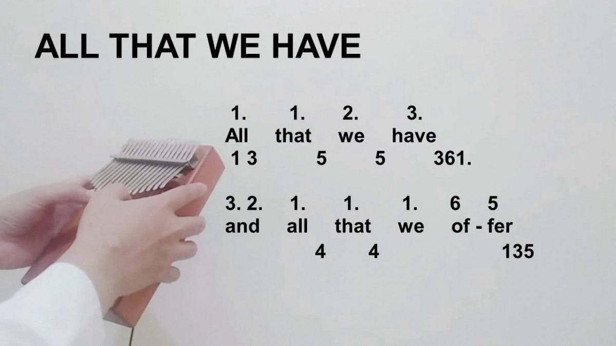 All That We Have Gary Ault Kalimba Tabs Letter Number Notes 