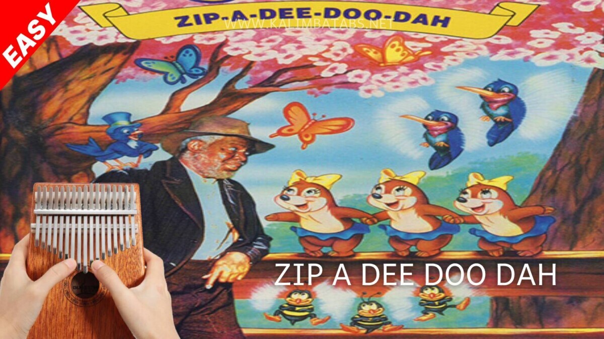 ZIP A DEE DOO DAH (Short) Kalimba Tabs Letter & Number Notes Tutorial ...