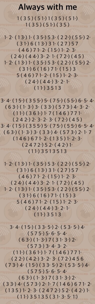 Spirited away - Always with me Intermediate Kalimba Tabs tutorial studio ghibli spirited away Ghibli D8CC5079-1D0F-41D8-85DA-0561BF22250F-b391291e Spirited away - Always with me