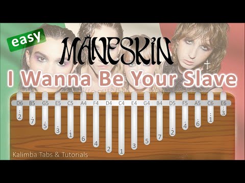 Maneskin - I Wanna Be Your Slave [Tabs + Lyrics] Kalimba Tabs Letter & Number Notes Tutorial - KalimbaTabs.net