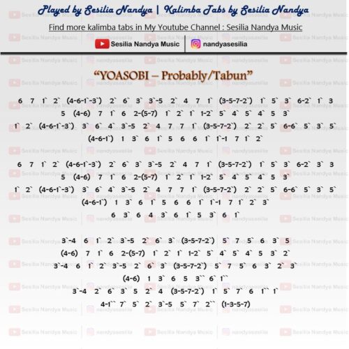 Probably (Tabun) - YOASOBI Easy Kalimba Tabs カリンバ たぶん たぶん カリンバ たぶん kalimba yoasobi tabun kalimba tabs yoasobi tabun kalimba cover yoasobi tabun kalimba yoasobi probably kalimba chords yoasobi probably kalimba yoasobi kalimba tabs yoasobi kalimba chords tabun yoasobi kalimba tabun kalimba cover probably yoasobi kalimba probably tabun kalimba probably kalimba tabs probably kalimba cover probably kalimba chords japanese kalimba song japanese kalimba music tutorial japanese kalimba music tabsss-851c88b7-500x500 Probably (Tabun) - YOASOBI