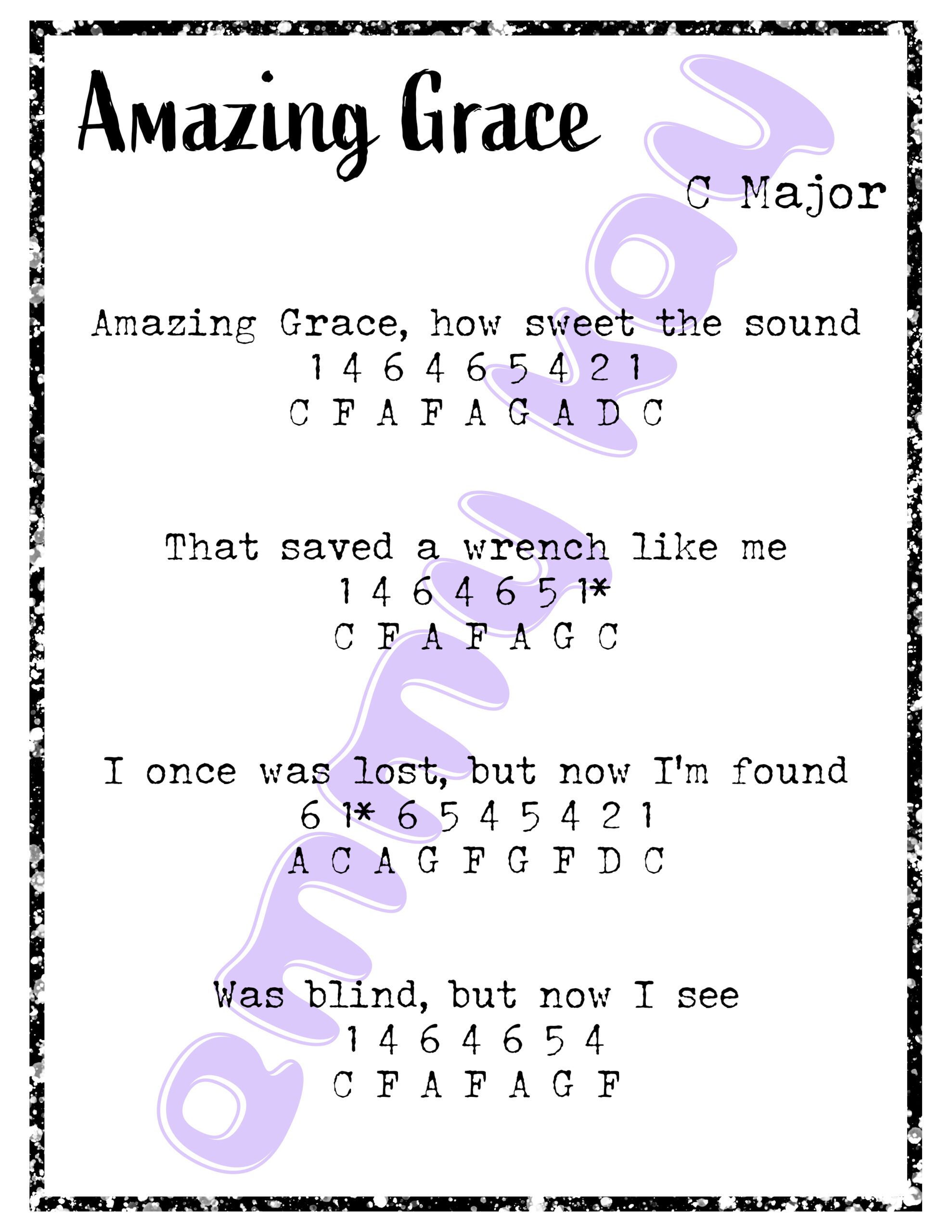 amazing grace easy guitar chords