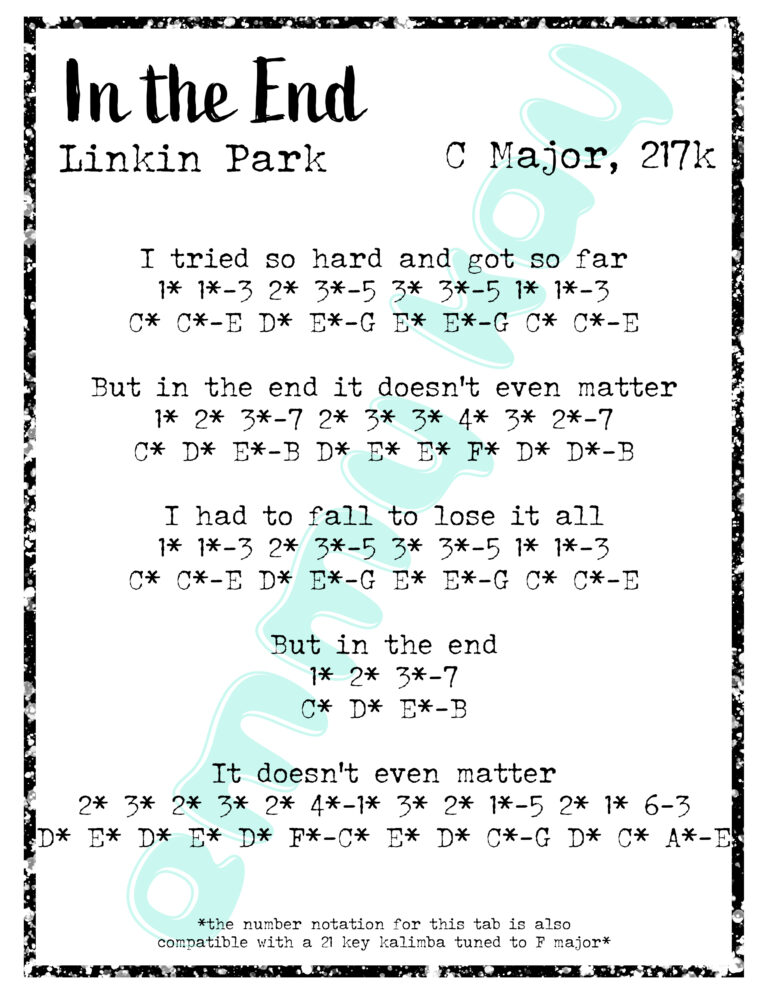 intheend-c-maj-copy-4dbd9f50-768x994 In the End (chorus) - Linkin Park (C MAJOR TABS) 