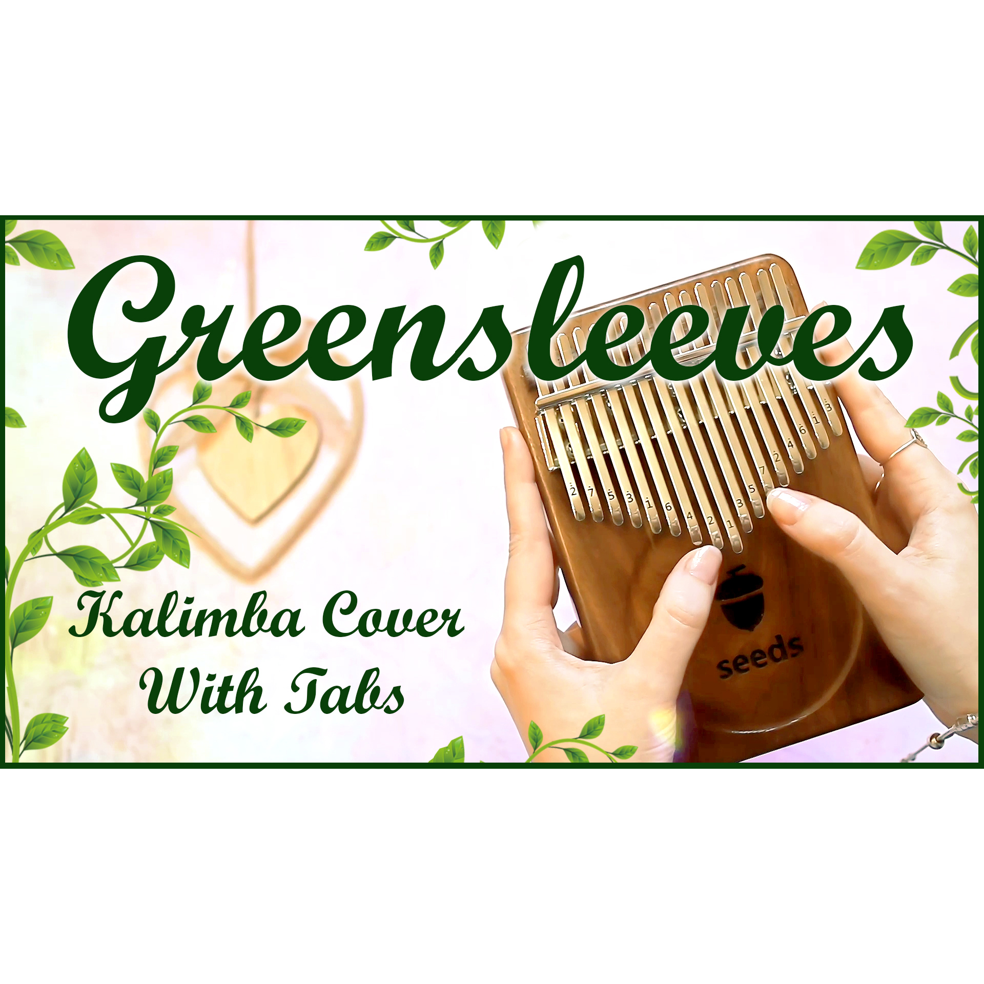 Greensleeves Kalimba Tabs Letter \u0026 Number Notes Tutorial - KalimbaTabs.net, image size:1920x1920