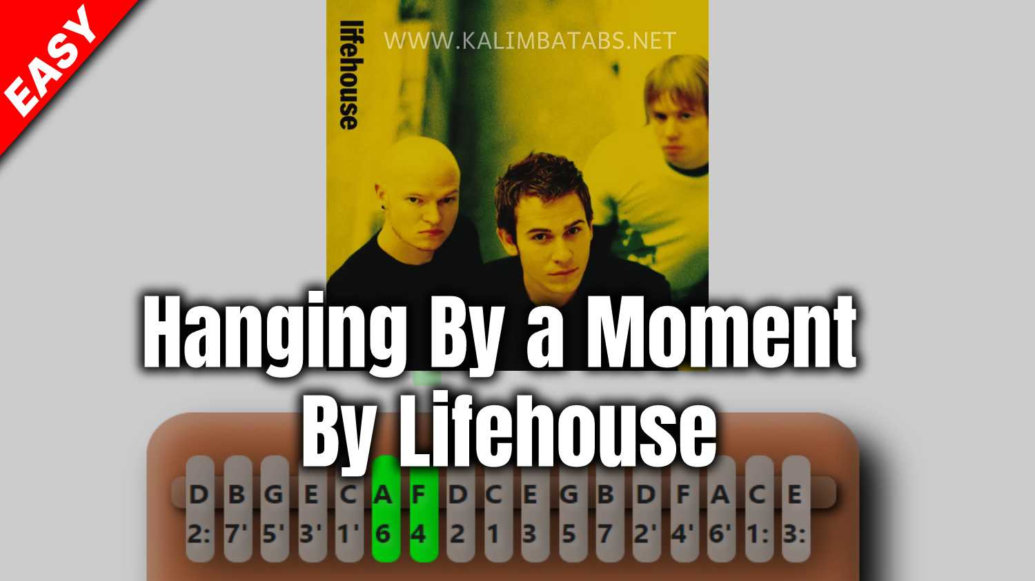 Hanging By a Moment By Lifehouse Kalimba Tabs Letter & Number Notes