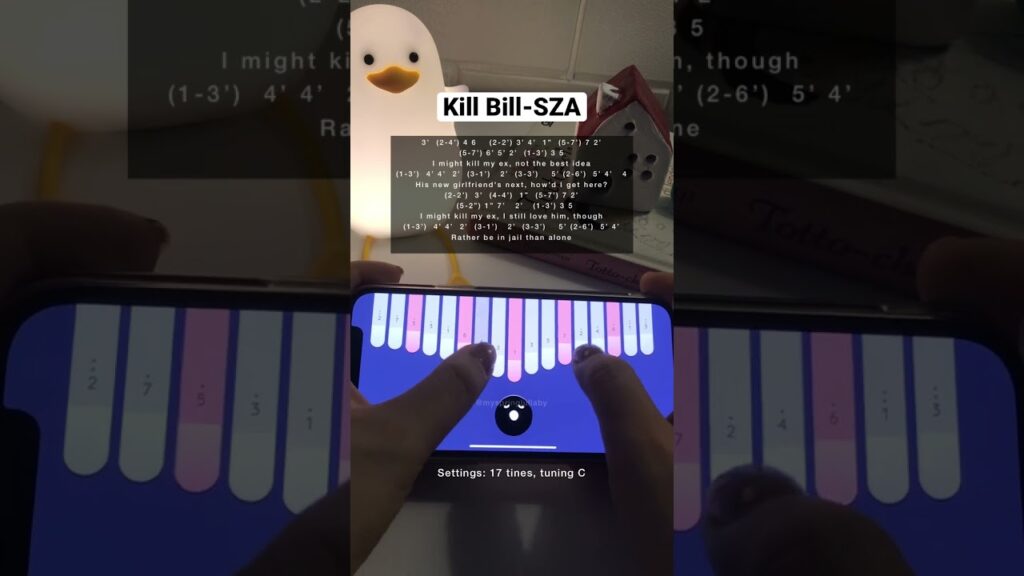 SZA Kill Bill (Chorus) Kalimba Tabs Letter & Number Notes Tutorial