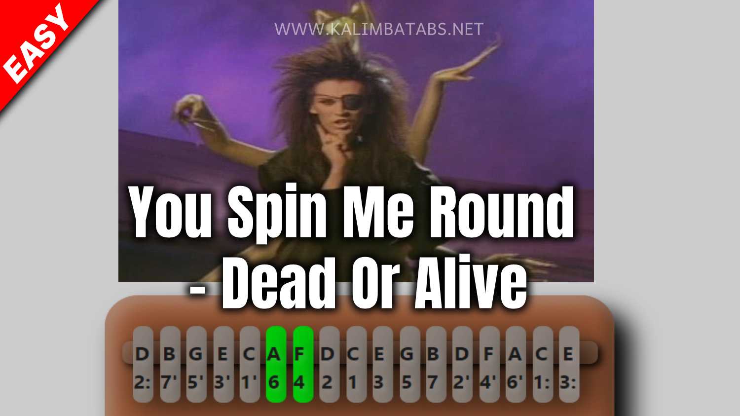 You Spin Me Round (Like a Record) - Dead Or Alive Kalimba Tabs Letter &  Number Notes Tutorial 