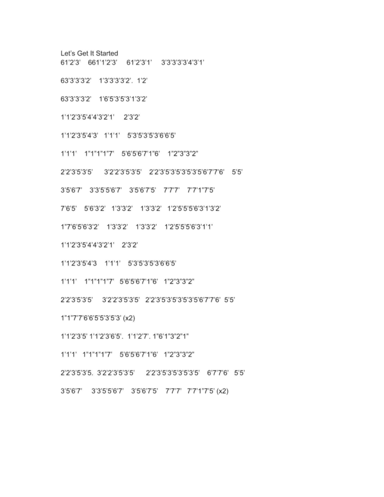 Let’s Get It Started Iluna Kalimba Tabs Letter & Number Notes Tutorial